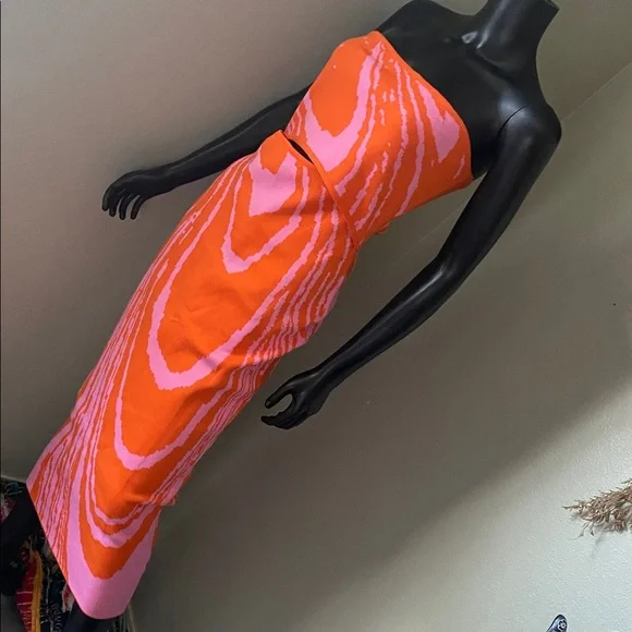 Fashion Nova Strapless New Lover Sweater MIDI Dress in Orange and Pink NWTs - Picture 5 of 11